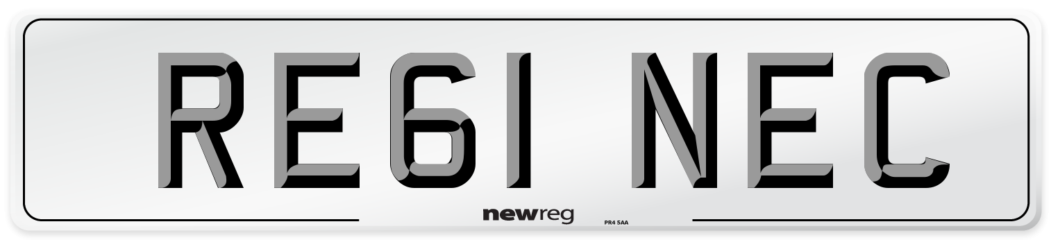 RE61 NEC Number Plate from New Reg